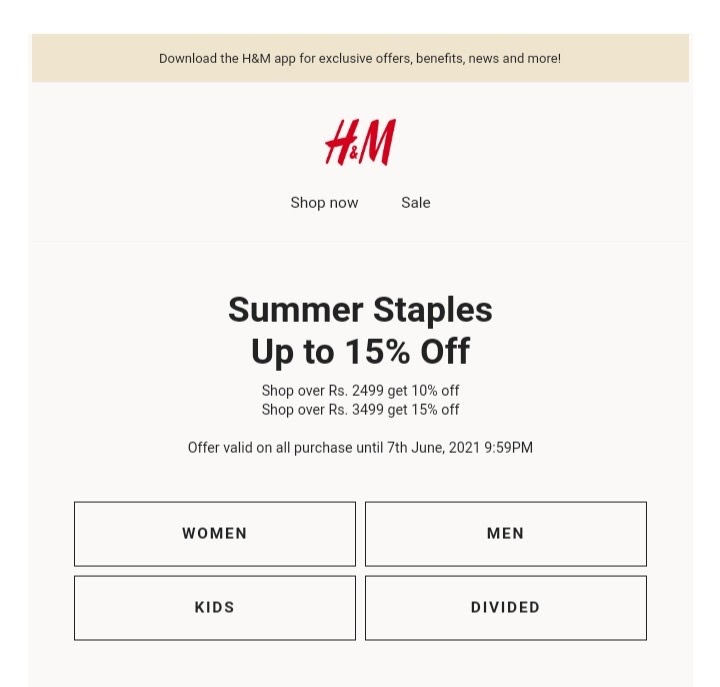 example of the clothing brand H&M